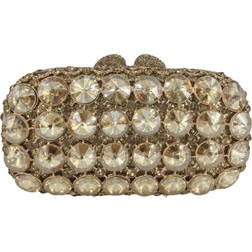 Boutique De FGG Elegant Women Mini Silver Crystal Evening Bags Wedding Party Rhinestones Box Clutch Handbags Minaudiere Purses