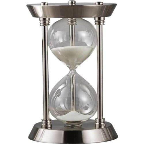 Time Hourglass European Style Metal Sand Clock Decoration Desk Restaurant Sand Clock Timer Glass Crafts