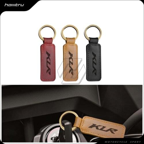 Motorcycle Keychain Real Cowhide Key Ring Case for Kawasaki KLR KLR650 Motorbike