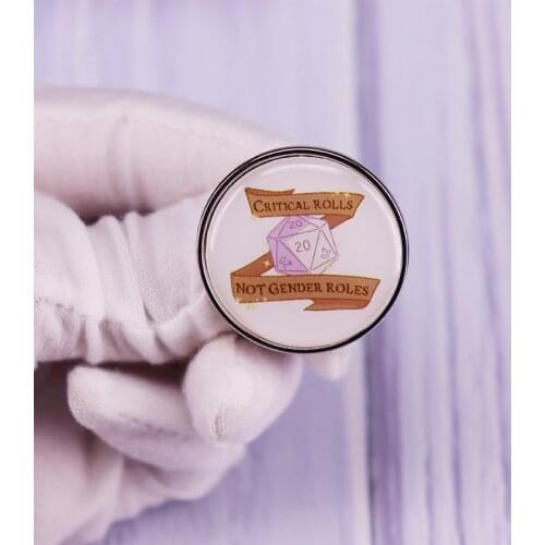 Critical Rolls Not Gender Roles Enamel Pin Brooch Feminism Badge Decorative Clothes Fashion Jewelry