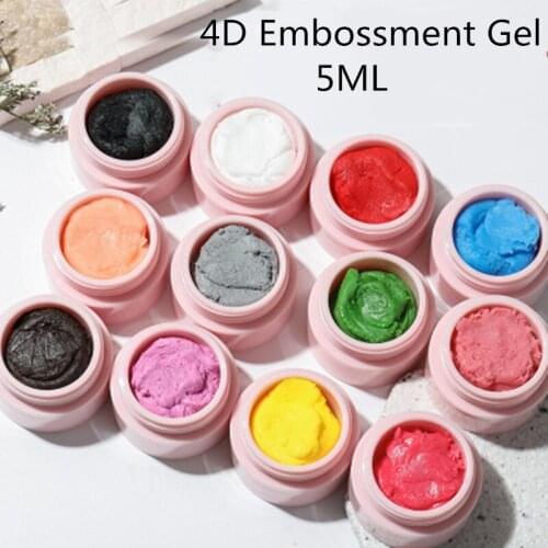 12 Colors Sculpture Nail Gel 4D Carved Plasticine UV Glue Varnish Creative DIY Nail Art Painting 3D Embossment Gel Manicure Tool