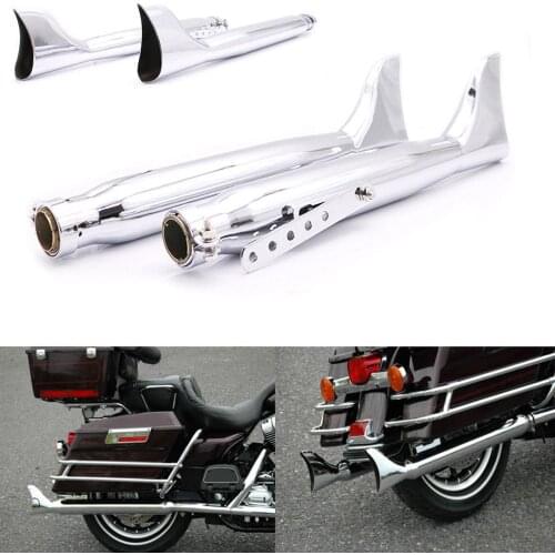 2Pcs Retro Motorcycle Fishtail Exhaust Silencer Mufflers Pipe For Harley Sportster XL883 1200 Cruiser Chopper Bobber Cafe Racer
