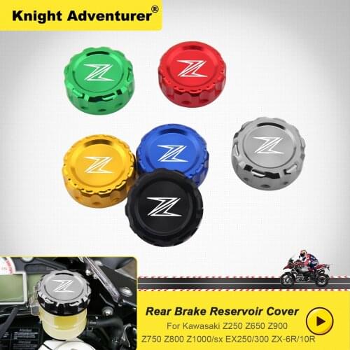 Hot sell Motorcycle CNC Aluminum Rear Brake Fluid Reservoir Cover Cap For Kawasaki Z250 Z750 Z800 Z1000 LOGO:Z