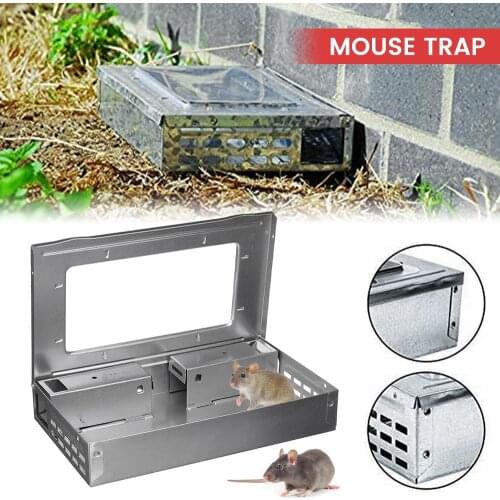 Metal Mice Trap Safe Self Catching Mouse Catcher Reusable Mice Control Rodent Catcher with Window