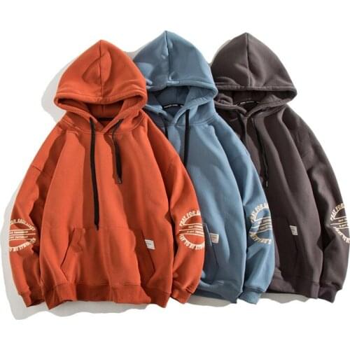 Man Hoodies Autumn and Winter New Mens plus velvet hooded Male Japanese trend wild hooded loose hoodie jacket