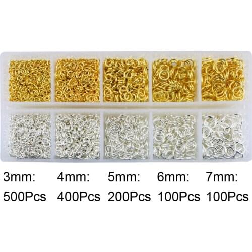 BEADNOVA Gold Plated Open Jump Rings 3mm 4mm 5mm 6mm 7mm 8mm For Jewelry Making