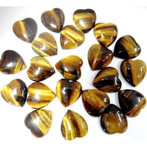 Natural stone Quartz crystal Turquoises tiger eye Heart-shaped Cabochon Pendant for diy Jewelry making necklace Accessories12pcs