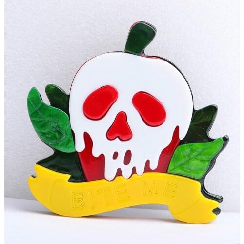 New Fashion Acrylic Skull Brooches Pin For Women Men Big Handmade Resin Badges Brooch Lapel Pin Halloween Party Jewelry Gifts