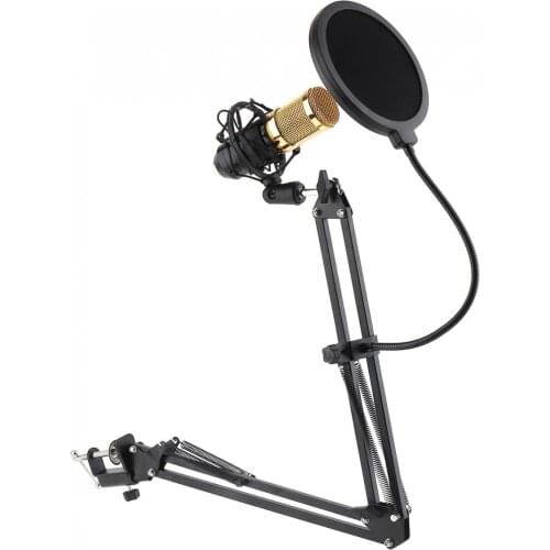 Black NB-35 Microphone Scissor Arm Stand Mic Clip Holder with Desktop Alloy Base Clamp fit for KTV Studio High Quality