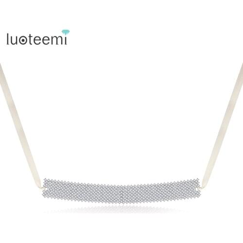 LUOTEEMI Chain Necklace for Women Vintage Multiple Layer Choker Collares De Moda 2021 Cubic Crystal Jewelry Free Shipping Bijoux