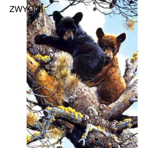 Full Square Diamond mosaic Bear animal 5DDIY Diamond embroidery Cross stitch Bear animal Full Round Diamond painting Bear animal