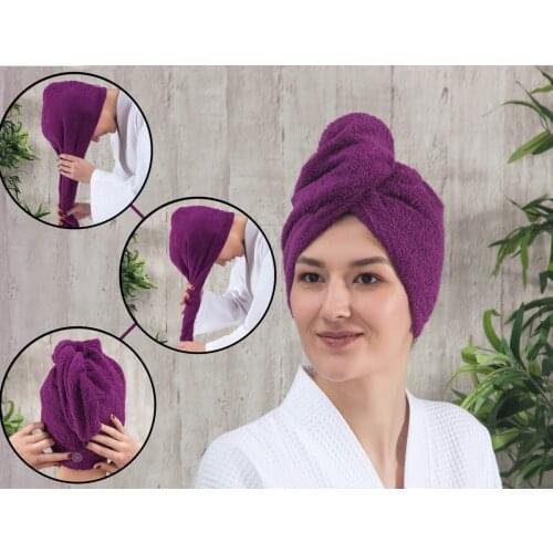 After Shower Hair Drying Wrap Women Girls Ladys Towel Quick Microfiber Cap Turban Head Wrap Bathing Tool %100 Cotton Buttoned