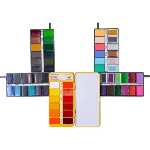 Superior Professional Folded Solid Watercolor Paints Set with Glitter Water Color Paint Aquarela For Painting Art Supplies