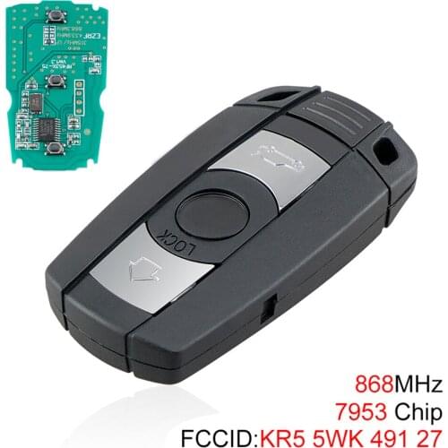 868MHz 3 Buttons Keyless Remote Key 7953 Chip for BMW CAS3 X5 X6 Z4 1 3 5 6 E70 E71 E72 E89 E82 E88 E90 E91 E92 E93 E60 E61 E63