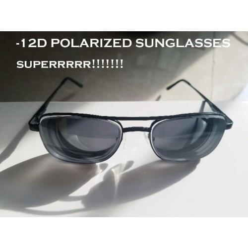 Lentes De Sol Mujer Rare!!! Men Pilot Handsome Style High Myopic Myopia Custom Made Myodisc Polarized!! Sunglasses -12d Pd64