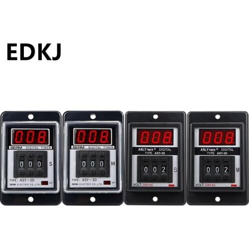 ASY-3D Delay timer time relay LED digital display DC12V DC24V AC110V AC220V 1-999S digital programmable timer delay relay 8PIN w