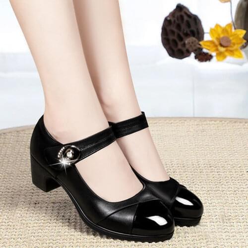 Cresfimix women light weight wine red office square heel pumps lady casual high quality black pu leather party shoes a6661z