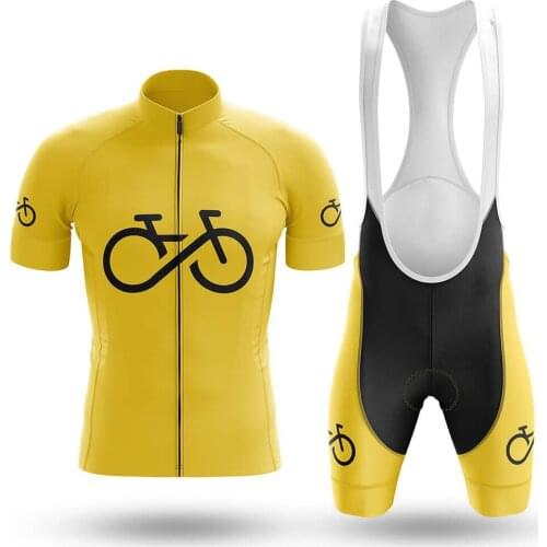 Bike Forever-yellow Cycling Jersey Set Sport Team Bike Men Clothing Quick Dry Summer Sleeve Cycling Road Ride Shirt Bib Short