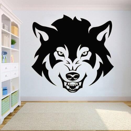 Vinyl Wall sticker for Wolf Dog Animals anime wall decal decor Wolf Wall Tattoo Office Murals Home Decoration Decals HQ079