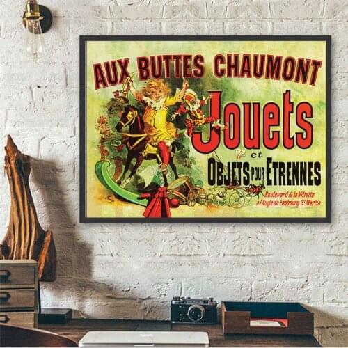 Aux Buttes Chaumont Jouets Vintage Advertising Poster By Jules Cheret 1885 Friends Monica Same Canvas Painting Wall Art Decor