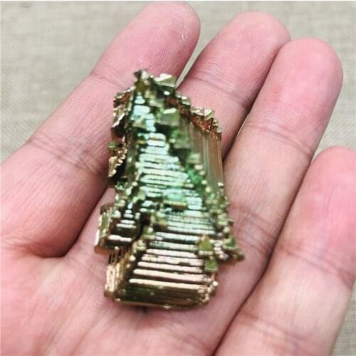 Bismuth rainbow bright crystal geode weight element Bi Mineral natural gem collection