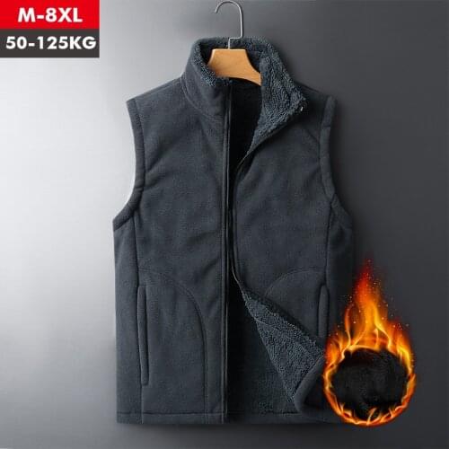 Lamb Wool Fleece Vest Men 2020 New Autumn Warm Casual Waistcoat Mens Winter Vest Men plus size 5XL 6XL 7XL