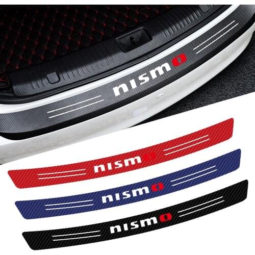 1Pcs Car-Styling Carbon fiber NISMO Emblem Tail Trunk Protective Sticker for Nissan Tiida GTR Teana Skyline Juke X-trail Almera