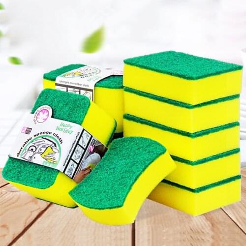 10Pcs High Density Sponge Kitchen Cleaning Tools Washing Towels Wiping Rags Sponge Scouring Pad Microfiber Dish Cleaning Cloth