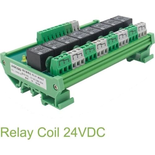 100 PCS 8 Channel T73 Interface Relay Module 24VDC DIN Rail Panel Mount