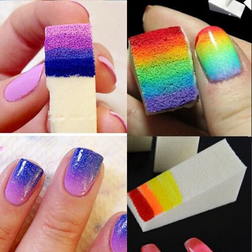 2/4Pcs Manicure Sponge Nail Art Polish Gradient Sponge Color Changing Stamping Sponge Stamping Sponges Nails Buffer Sponges