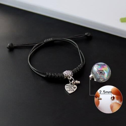 1PC 14/16MM Glass Ball pendant Bracelet Handmade Woven Bracelet Adjustable Bracelet Wishing Bracelets
