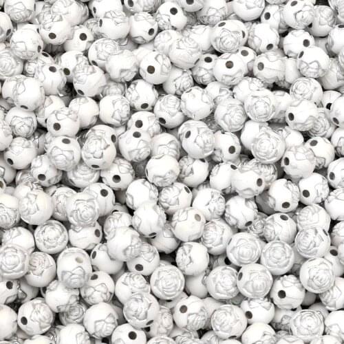 50Pcs Round Solid Mixed Color Rose 8mm Acrylic Bead Loose Bead Handcarft Jewelry Making DIY Bracelet Necklace Jewelry Finding