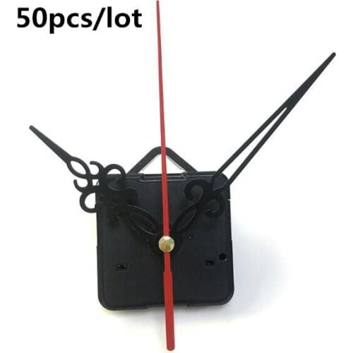 50pcs/lot wholesale DIY Quartz Clock Mechanism Parts Classic Clock Hanging Movement with hook Gorgeous hollow hands Inexpensive