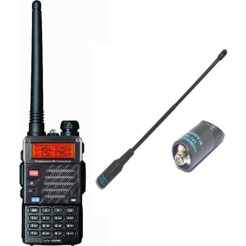 Black BAOFENG UV-5RB VHF/UHF Dual Band Ham walkie talkie + Na-701 SMA-F antenna Handy Hunting Radio Receiver With Headfone