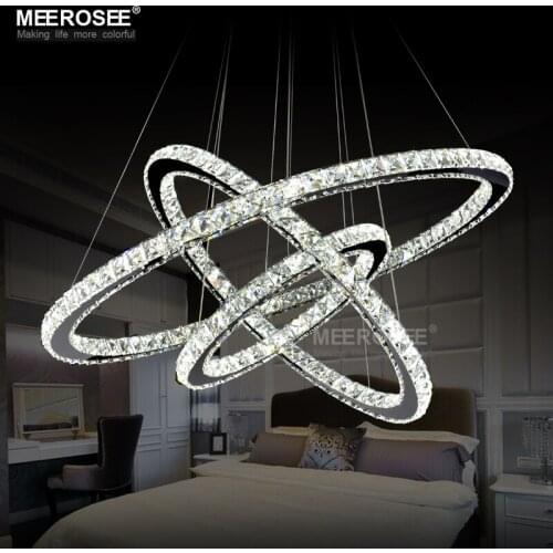 Diamond Crystal Ring LED Chandelier Crystal Lamp Modern Crystal Light Fixture Circle Hanging Lustres LED Luminaire Home Lighting