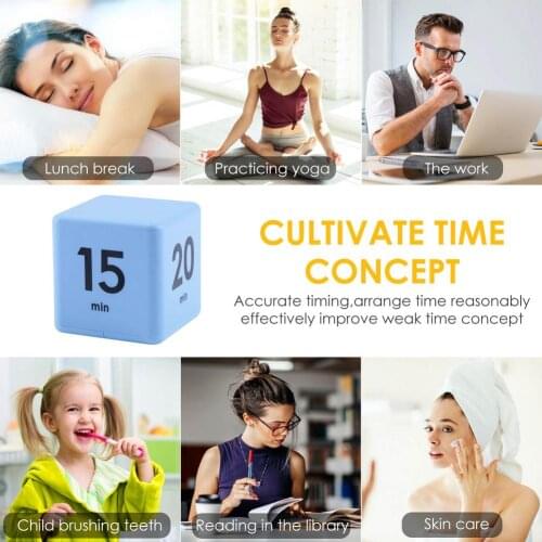Colors Preset Timer Practical Portable Time Management Tool For Study Kitchen Cooking Office Rollover Pause Countdown Cube Timer