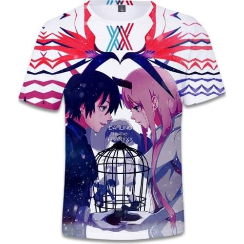 Darling In The Franxx 3D Print Cartoon Characters Unisex T-Shirt Casual Tee Tops