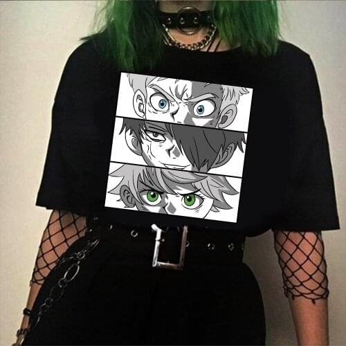 Janpanese Anime The Promised Neverland Eyes T Shirt Men Women Summer Emma Norman Ray Graphic Tees Unisex T-shirt Male Tops