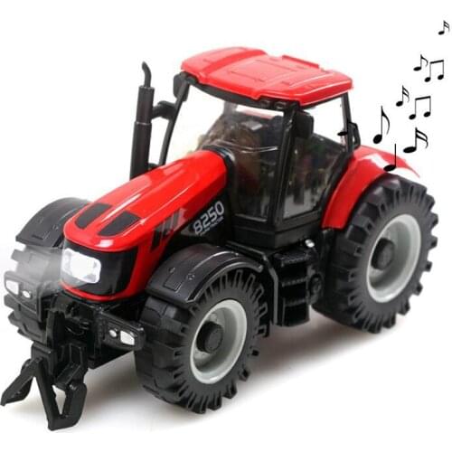 1:32 Alloy Farmer Tractor Inertia With Light Music Alloy Car Mini Car Model Childrens Toy Car Agricultural Car Decoration