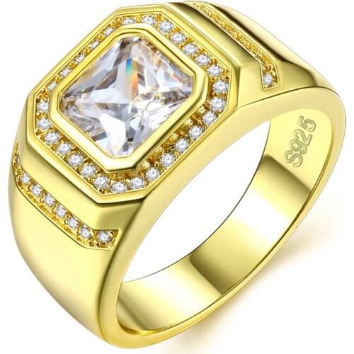 Promise Ring Real 925 Silver High Quality 5A Grade Zircon Wedding Band for men Statement Engagement Jewelry party rings