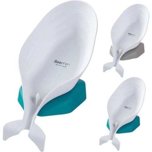 Creative Quick Drain Soap Dish Free Punch Anti-slip with Suction Cup Dolphin Shape Soap Dish for Bathroom Supplies