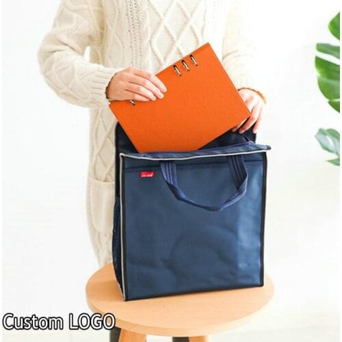 LOGO Custom School Study Bag A4 Portable Notebook Bag Waterproof Handy School Bag