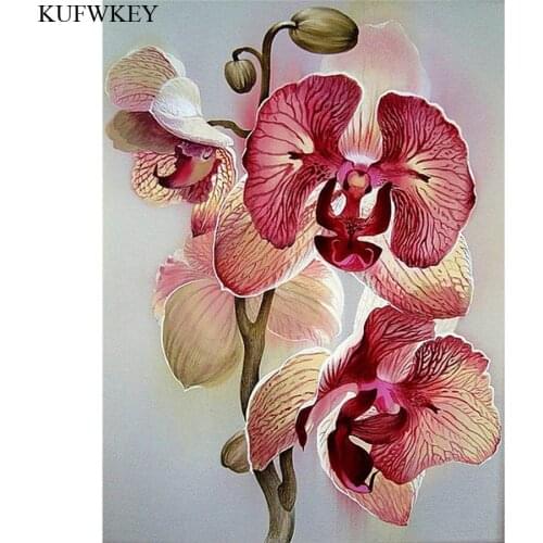 Mazayka,full Diamond Embroidery orchid 5D diy Diamond Painting orchid Cross Stitch,Diamond Mosaic Pattern Rhinestones home decor