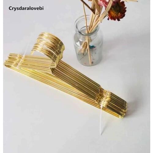20pcs 32cm Golden/Rose gold Metal Clothes Shirts Hanger with Groove, Heavy Duty Strong Coats Hange, Wire Hanger for children