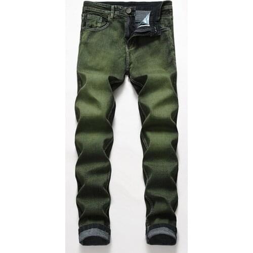 Male 2020 New Arrival High Quality Men Smart Casual Stretch Slim Jeans Mens Pencil Pants Skinny Green Jeans Men Size 28-40,6671