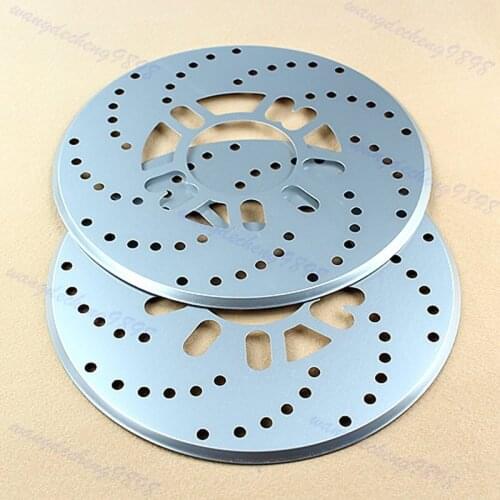 New Arrive 1Pair Car Auto Aluminium Disc Vehicle Decorative Brake Rotor Cross Drilled Cover Silver Drop Shipping