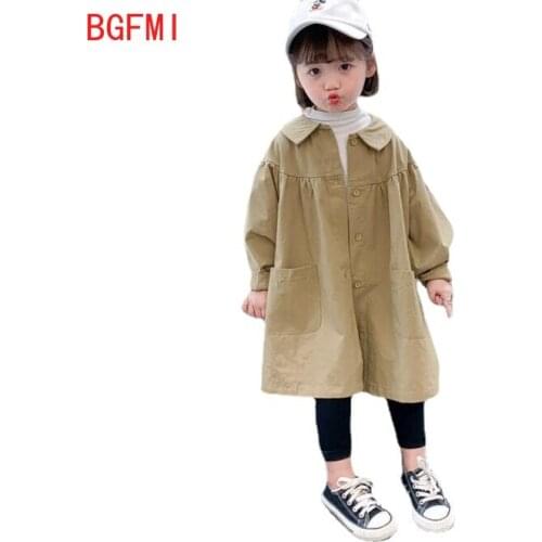 Autumn Clothing Girls Jackets Trench Coat Kids Outerwear Child Long Coats Children Windbreaker for Girl British Loose Waterproof
