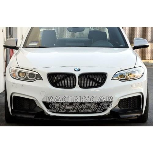 P style Real Carbon Fiber Front Lip Spoiler For BMW 2-Series F22 M235I M-tech Bumper 2014UP B152