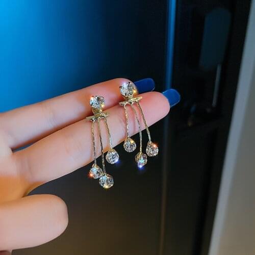 Creative Geometry Crystal Simulated-pearl Emulational Cherry Earrings Sweet Cute Jewelry For Women Party Vigorous Girl Gifts