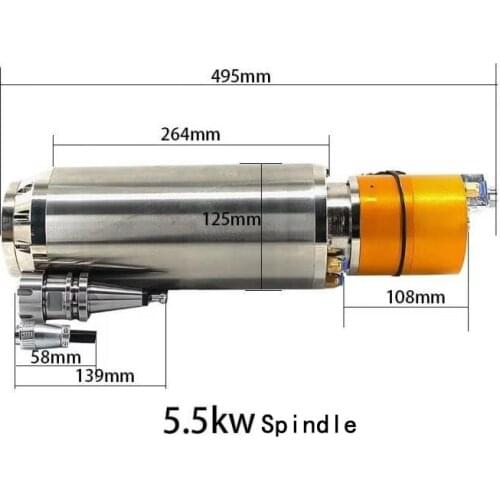 Engraving machine 5.5KW automatic tool change spindle, BT30 metal engraving and milling, 3000-24000rpm, pneumatic water cooling
